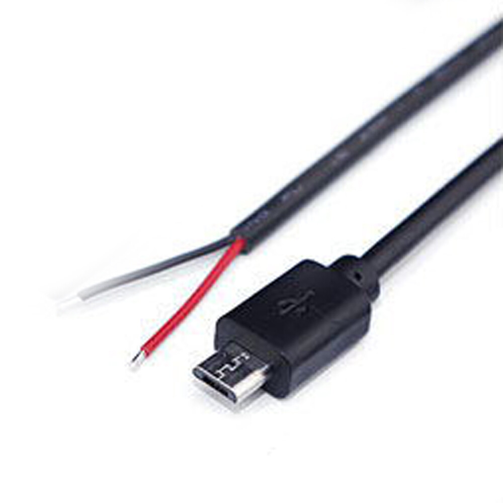1pc 30cm Micro USB Male Plug Cable 2 wires Power Pigtail Cable Cord DIY
