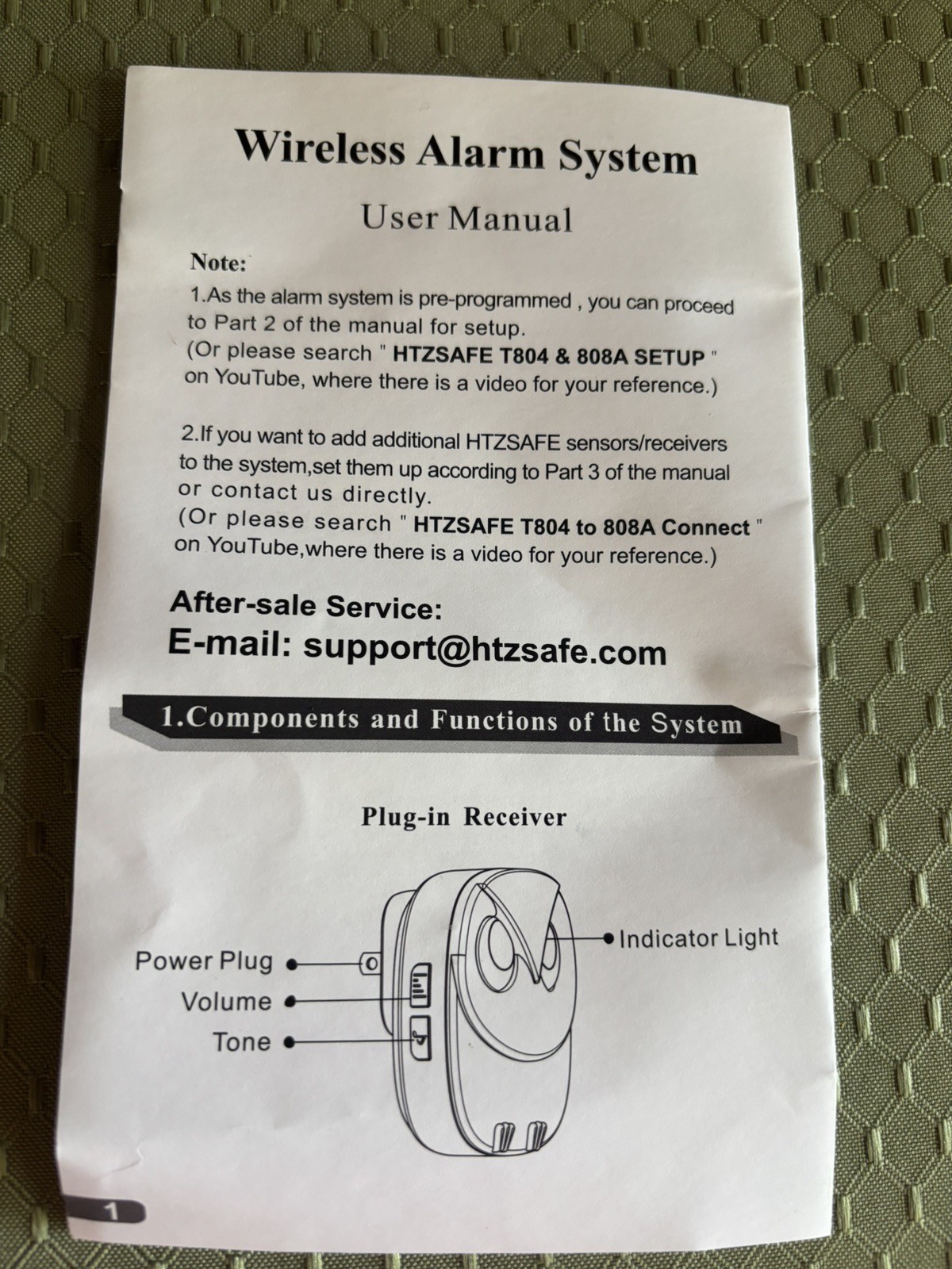1/2 Mile Long Range Wireless Alarm System Model HB808A +4HB-T804 Sensor Receiver