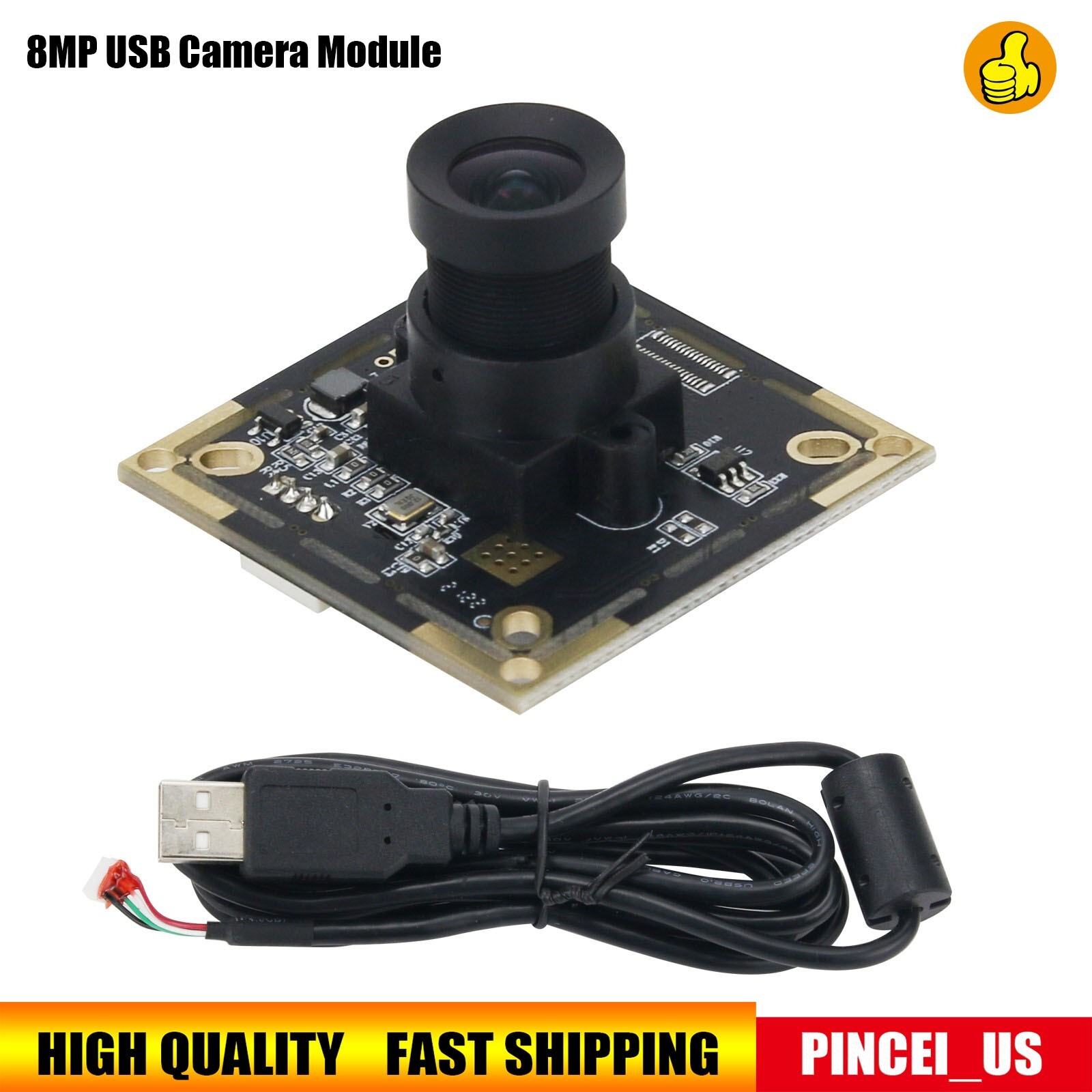 8MP USB Camera Module 65-Degree Fixed Focus Lens 4.5MM IMX179 For Camera Scanner