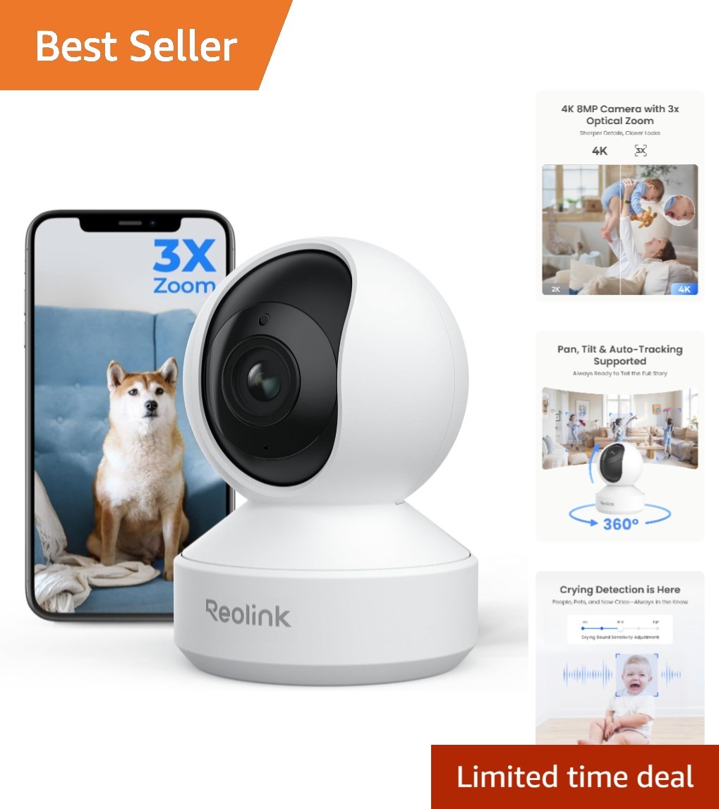 E1 Zoom 4K Indoor Camera – Dual-Band WiFi, Person/Pet Detection, Night Vision