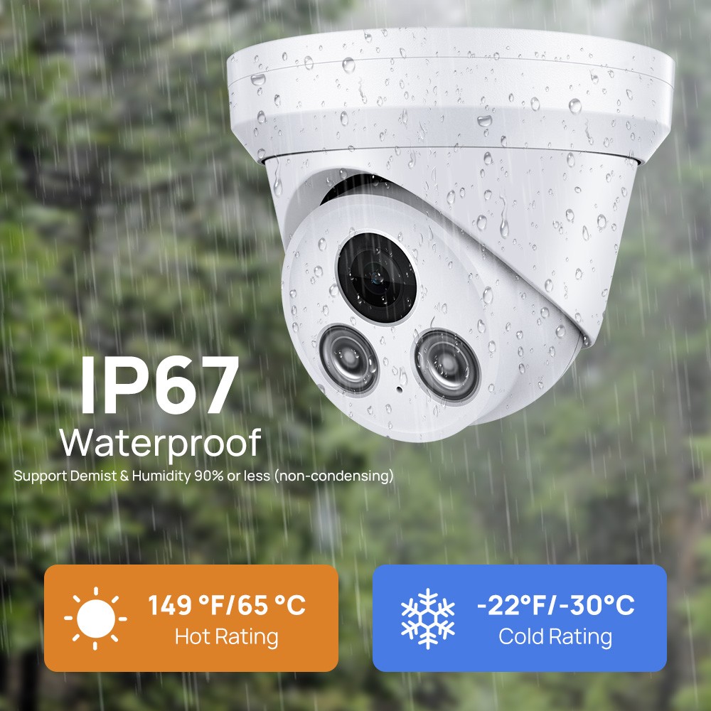 VIKYLIN 4MP IR 30M Night Vision Home IP Camera MIC WDR Outdoor IP67 Waterproof