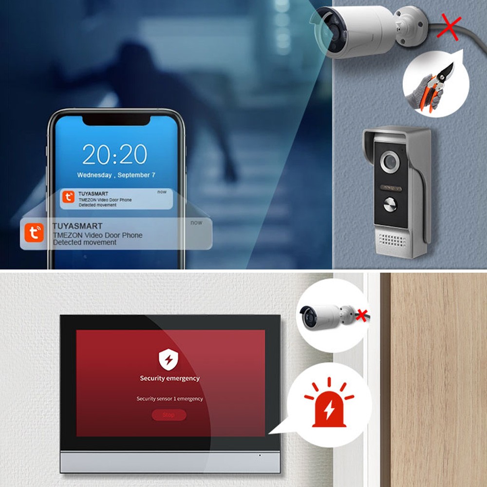 1080P Wireless Video Doorbell Camera With Monitor TY APP WiFi 7 Inch Touch TGRW