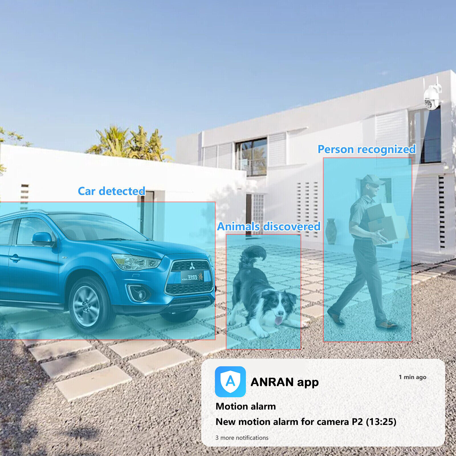 ANRAN Wireless WiFi Security Camera 5MP PTZ Smart Cam Outdoor Night Vision Audio