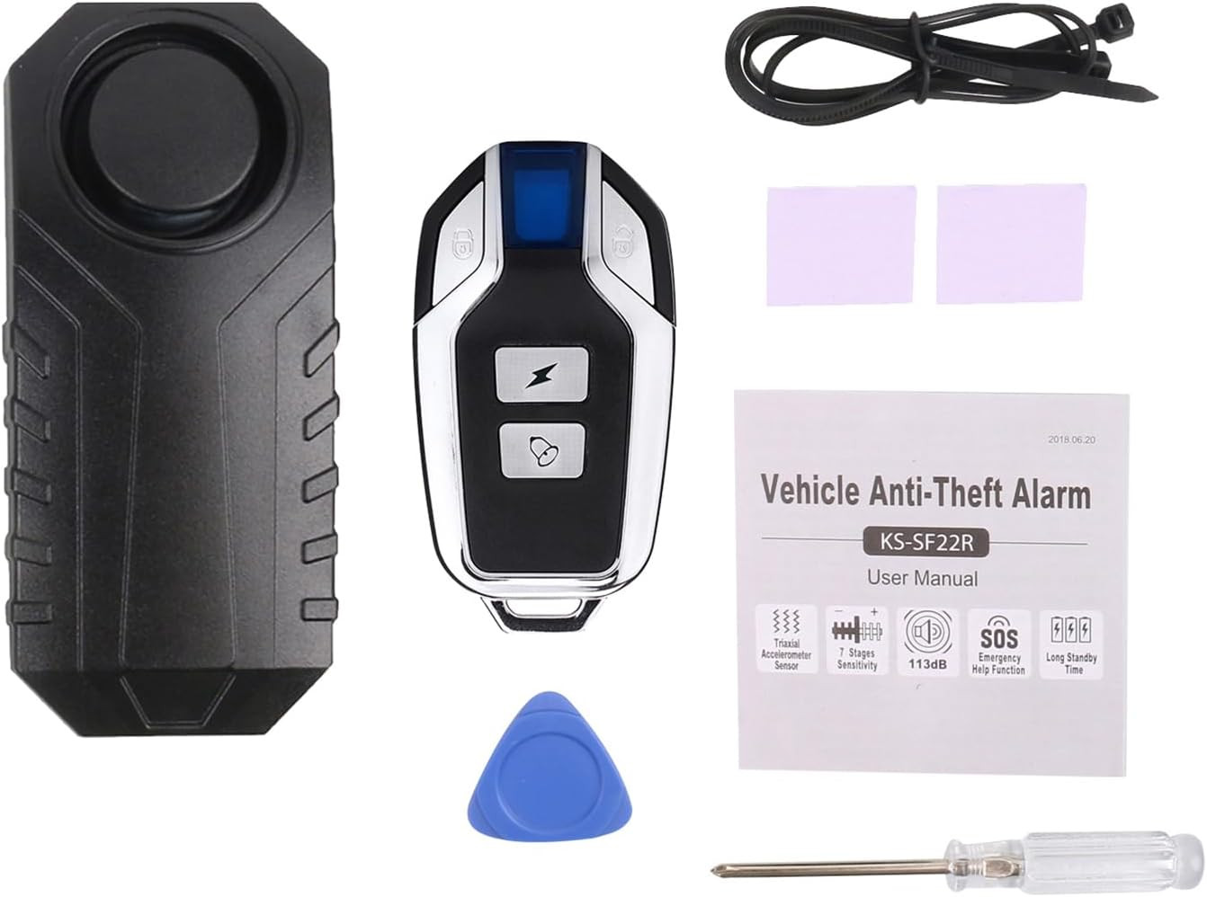 Bike Alarm Updated Wireless Vibration Motion Sensor Waterproof anti Theft 113Db