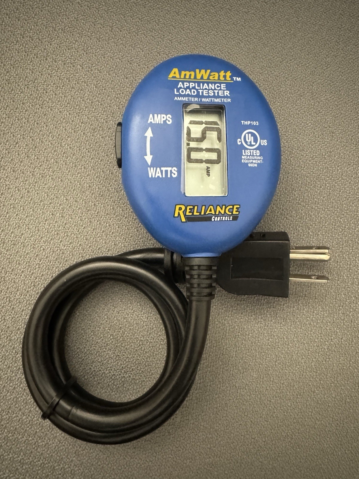 Reliance Controls Ammeter and Wattmeter THP103 AmWatt Appliance Load