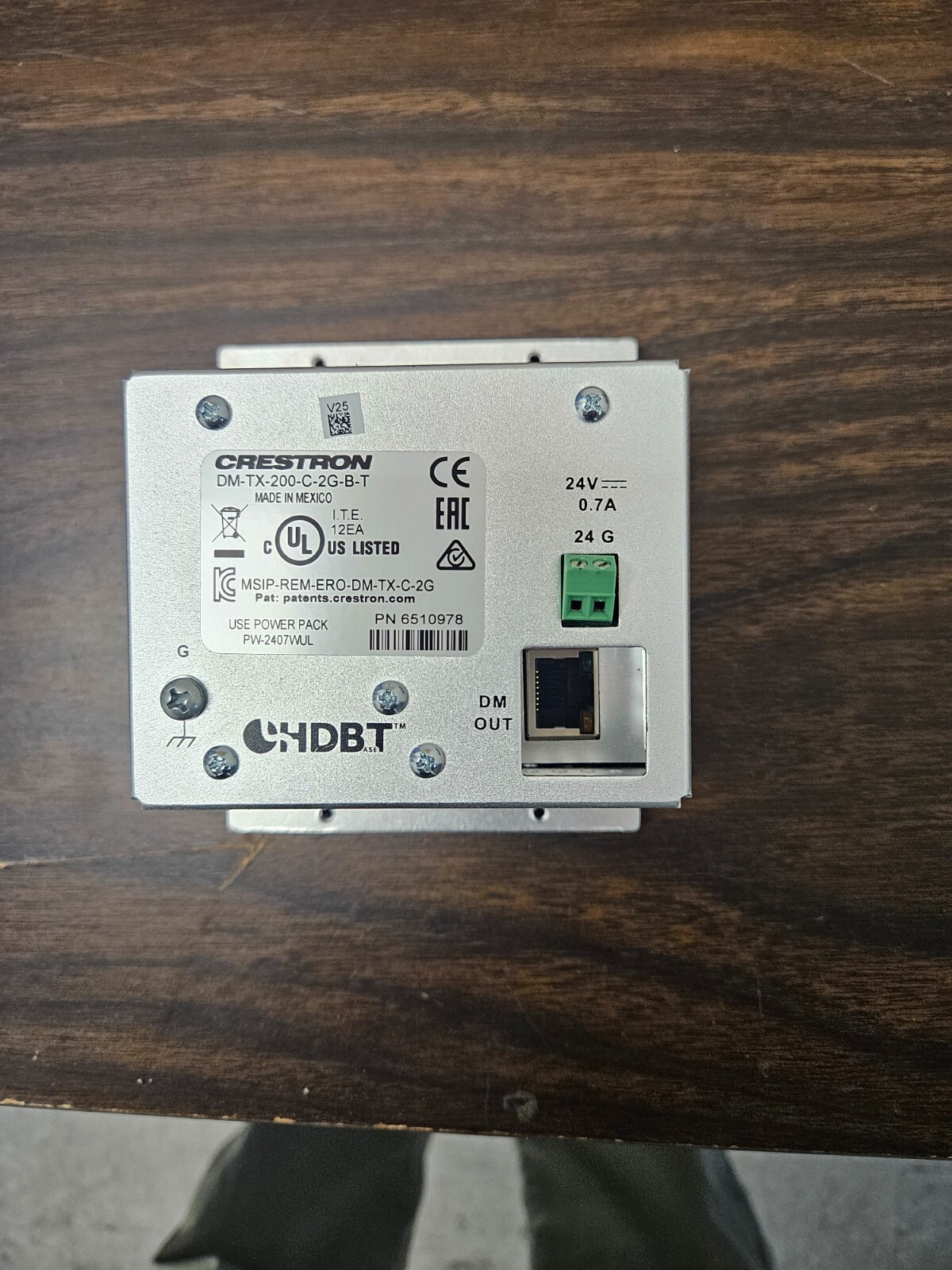Crestron DM-TX-200-C-2G-B-T Wall Plate Transmitter – Black