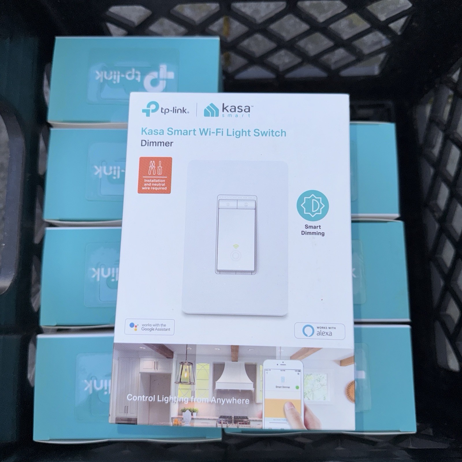 TP-LINK HS220P3 Kasa Smart Wi-Fi Dimmer Light Switch – White – Never opened