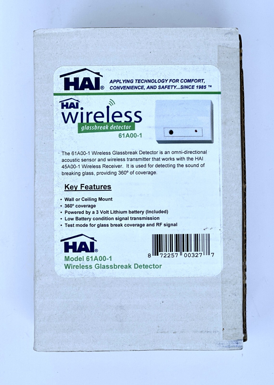 HAI Leviton Omni Wireless 61A00-1 Glassbreak Detector