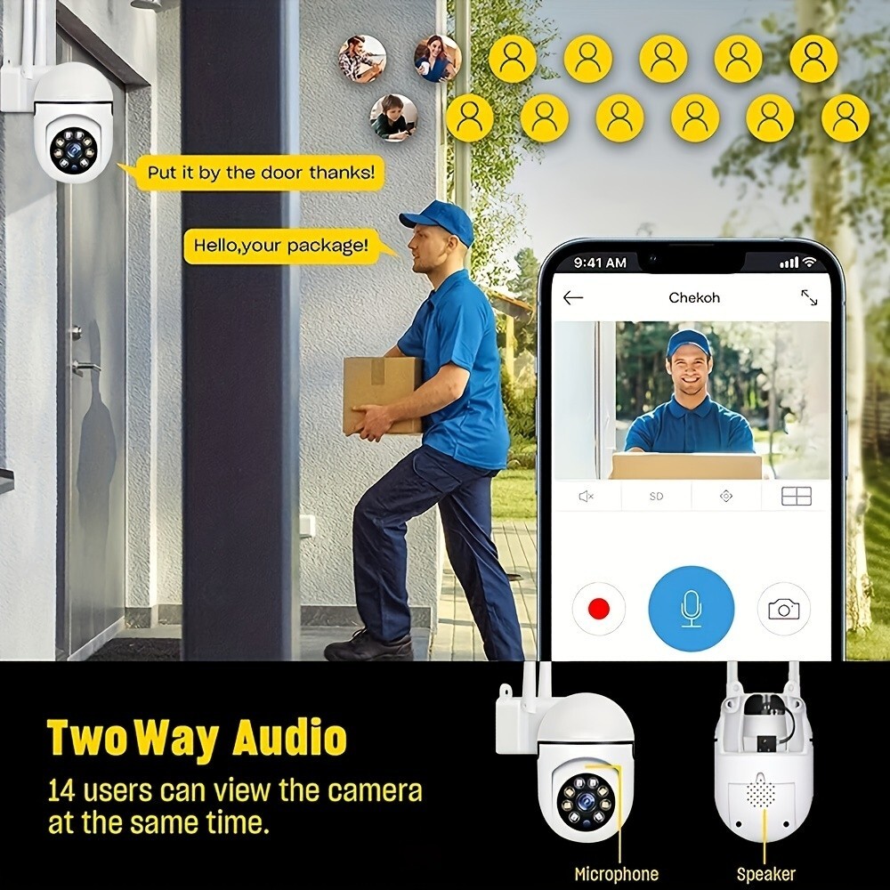 1PC Wireless WiFi Security Camera System Night Vision 1080P Camera(No adapter)