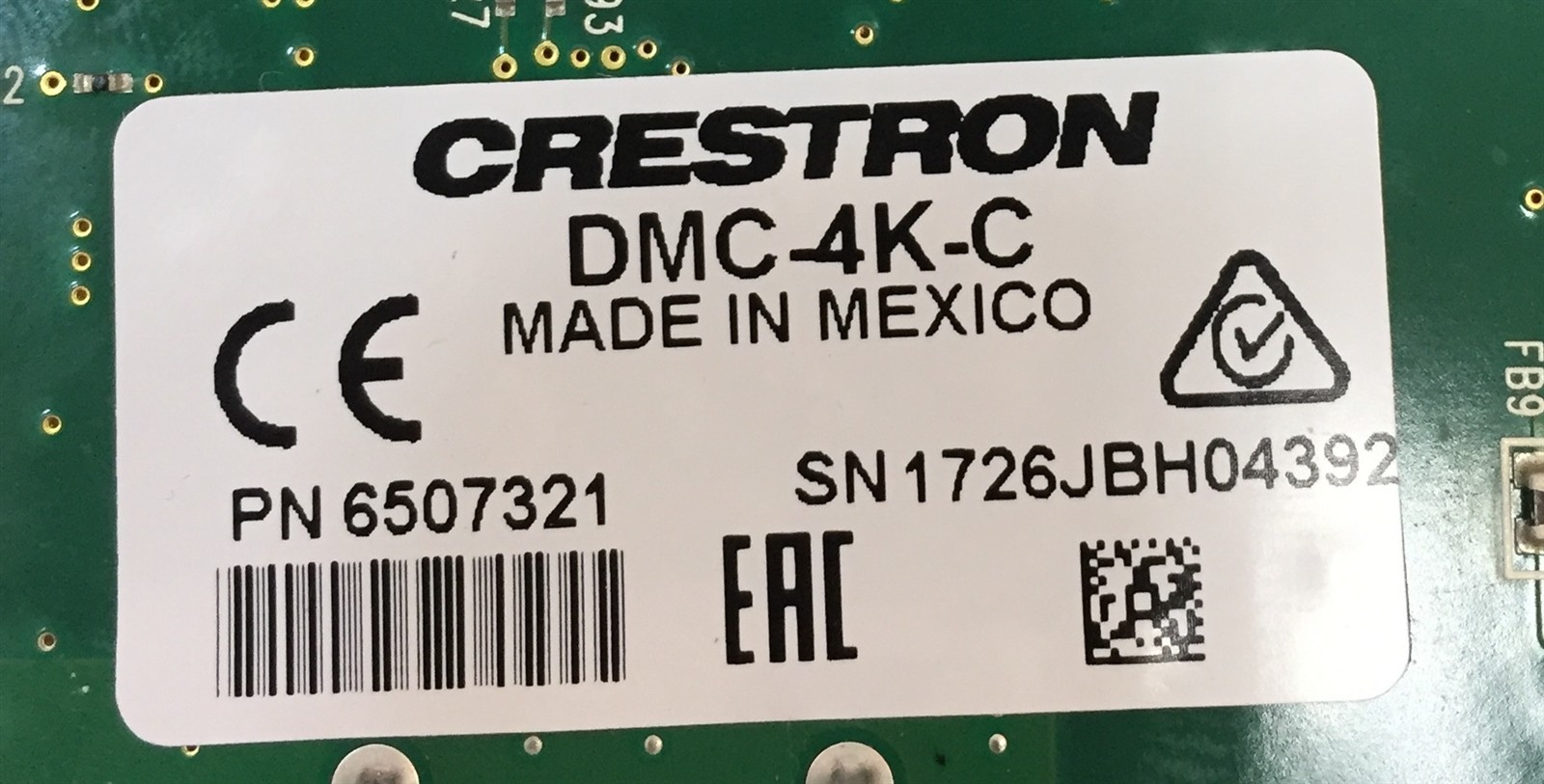 Lot of 2 Crestron DMC-4K-C HDCP2 HDBaseT Certified 4K DigitalMedia 8G Input Card