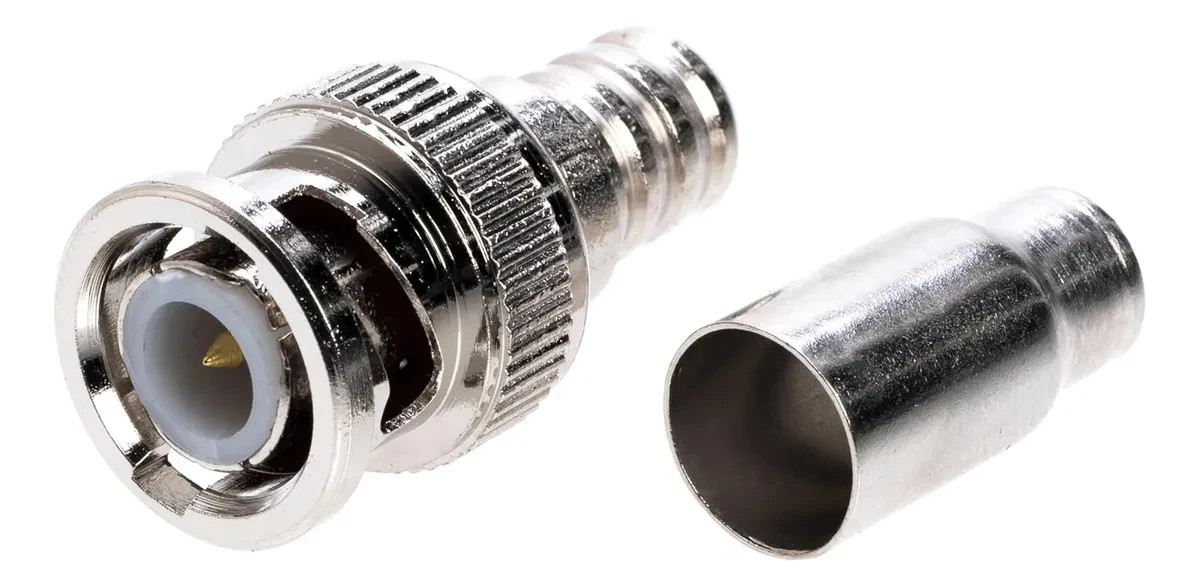 BNC Male to RG59 Crimp On Connector Adapter Coaxial Coax Cable Security CCTV Lot