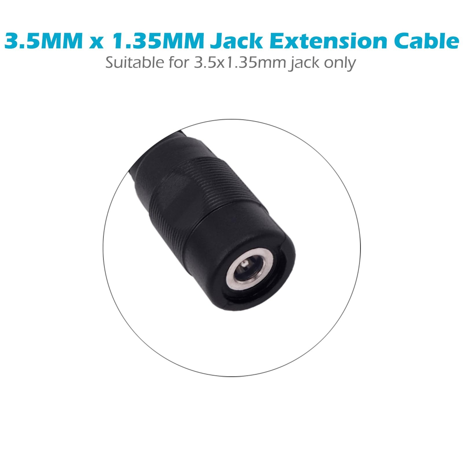 6FT 3.5mm x 1.35mm DC Power Extension Cable Male to Female Plug Jack Power Su…