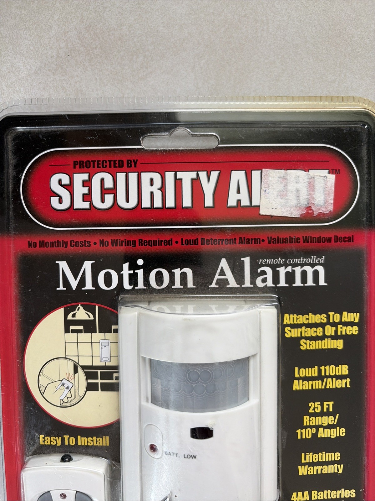 Security Alert System Motion Sensor Alarm Castlehill Products 110db W/Remote NIP