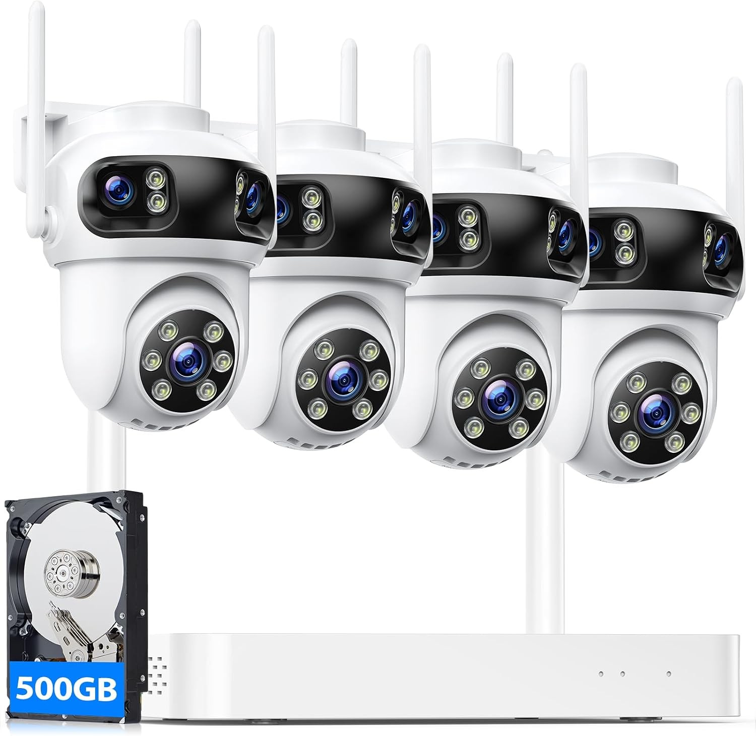 Triple Lens Home Camera 10CH 4K NVR Wireless System Security Camera 24/7 Record