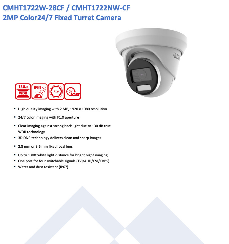 CMHT1722NW-28CF 2MP Camera