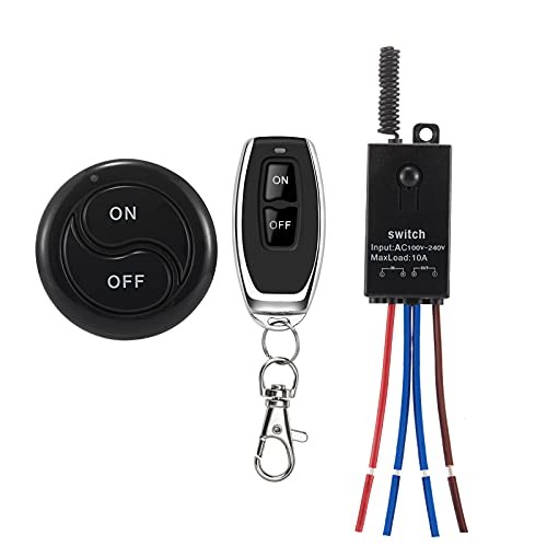 Wireless Lights Switch,110V/120V/240V /10A 110V-240V Mini Remote switch-10A