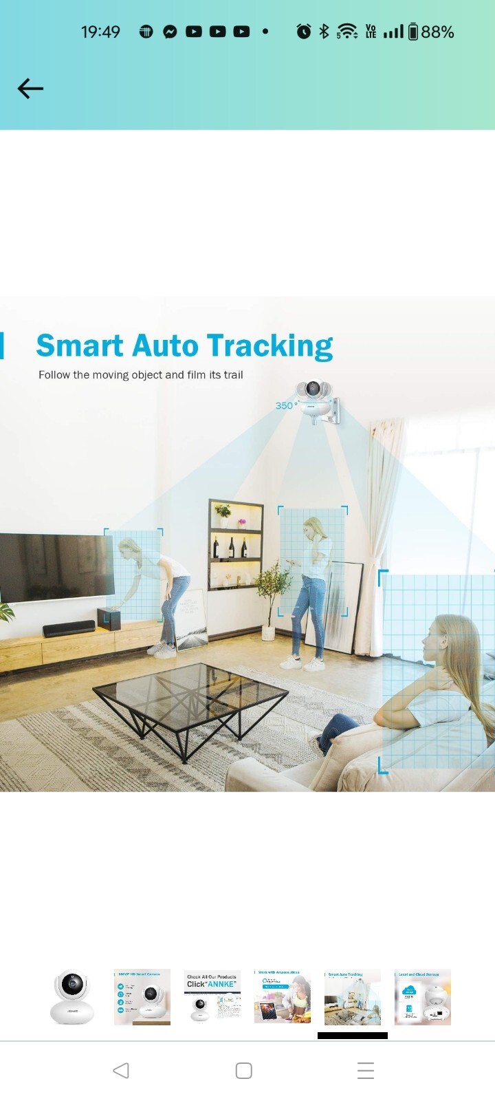 ANNKE 1080P IP Camera, Smart Wireless Pan/Tilt Home Security Camera, APP…