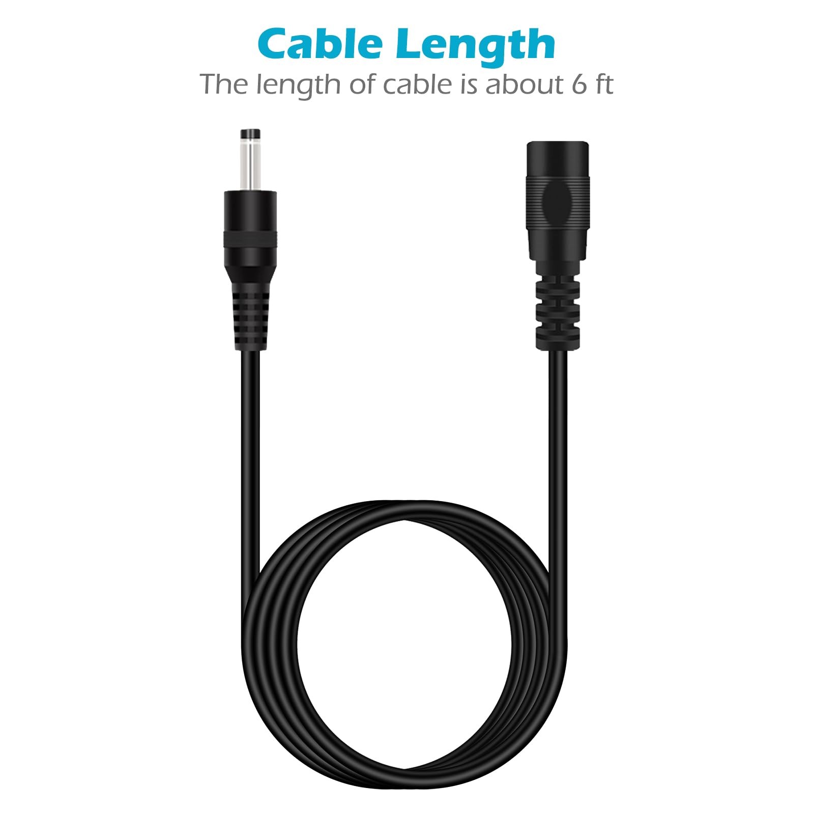 6FT 3.5mm x 1.35mm DC Power Extension Cable Male to Female Plug Jack Power Su…