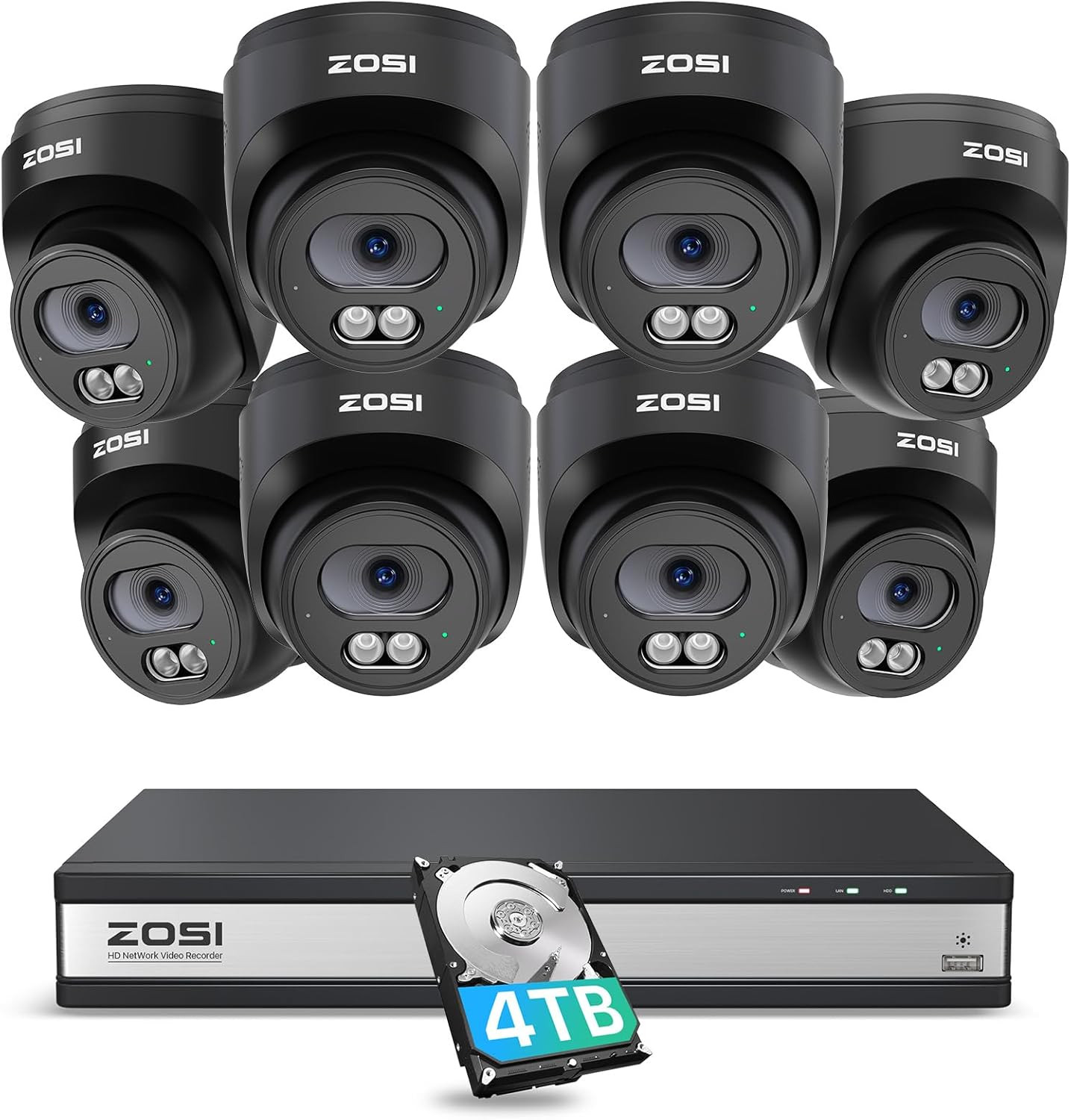 C220 16CH 4K Poe Home Security Camera System, 16 Channel 4K 8MP NVR with 4TB HDD