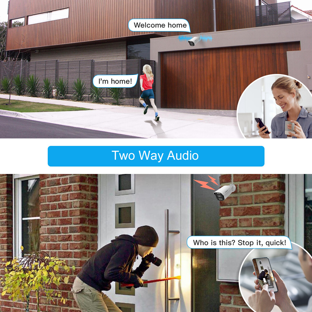 5MP 3K PTZ Motion Detection Camera System 10CH NVR WiFi Outdoor Real Time Alert