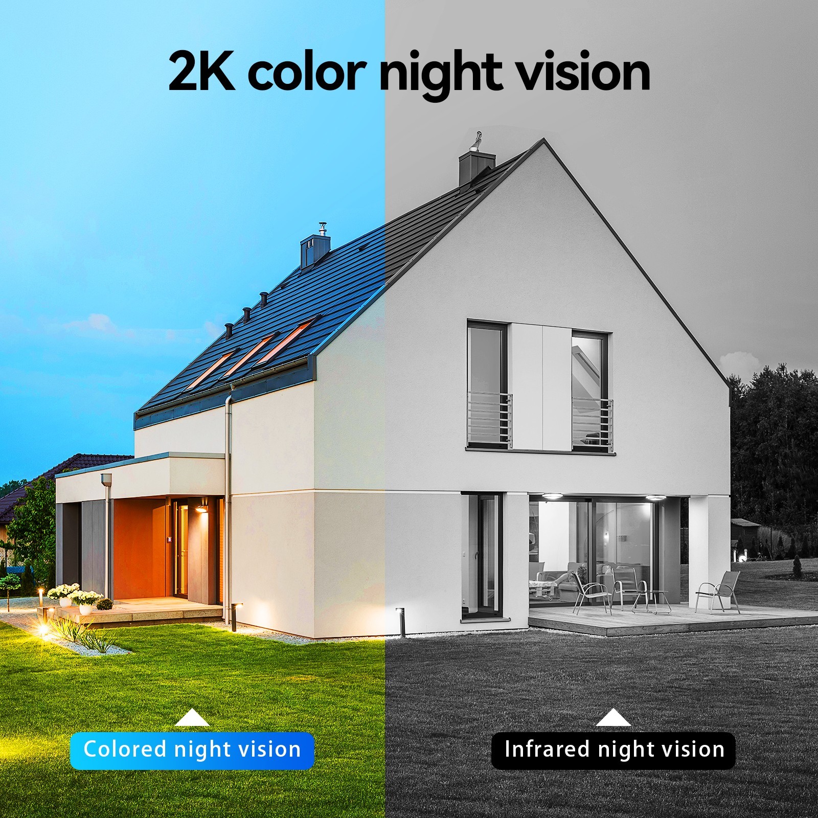 TMEZON Security Camera System Solar Panel 360°PTZ Wireless 3MP Outdoor Home