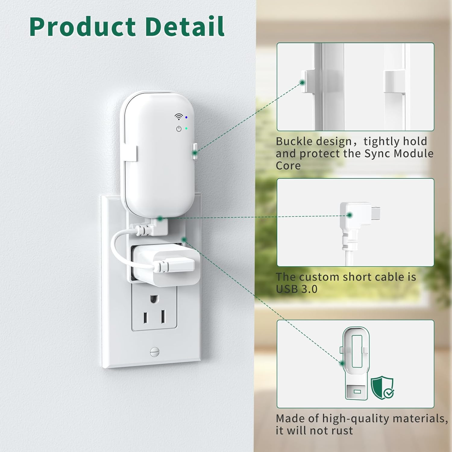 Outlet Wall Mount Compatible with Blink Sync Module Core, Space Saving, No