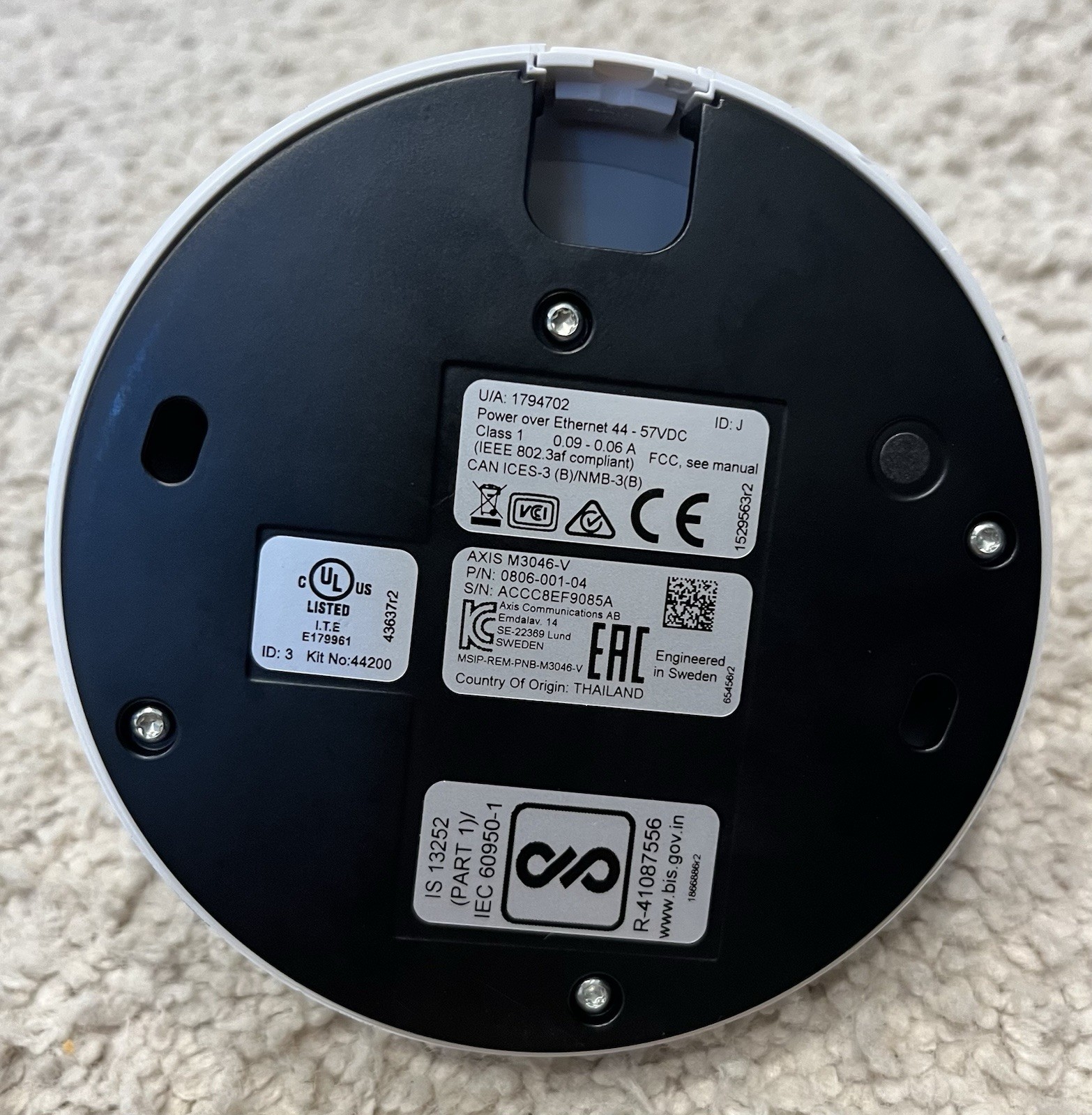 axis M3046-V 1.8MM Network Camera, Mini-Dome, Indoor, PTZ, H.264/MPEG4/JPEG, F2.