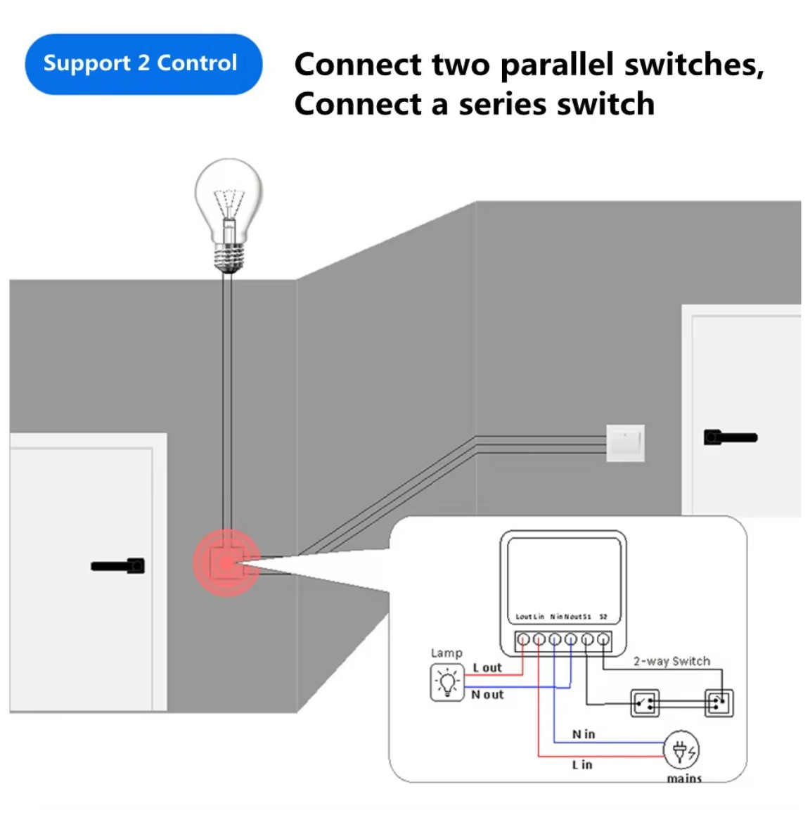 Tuya Mini 16A WiFi Switch Smart Life App 2 Way Control Smart Home Automation