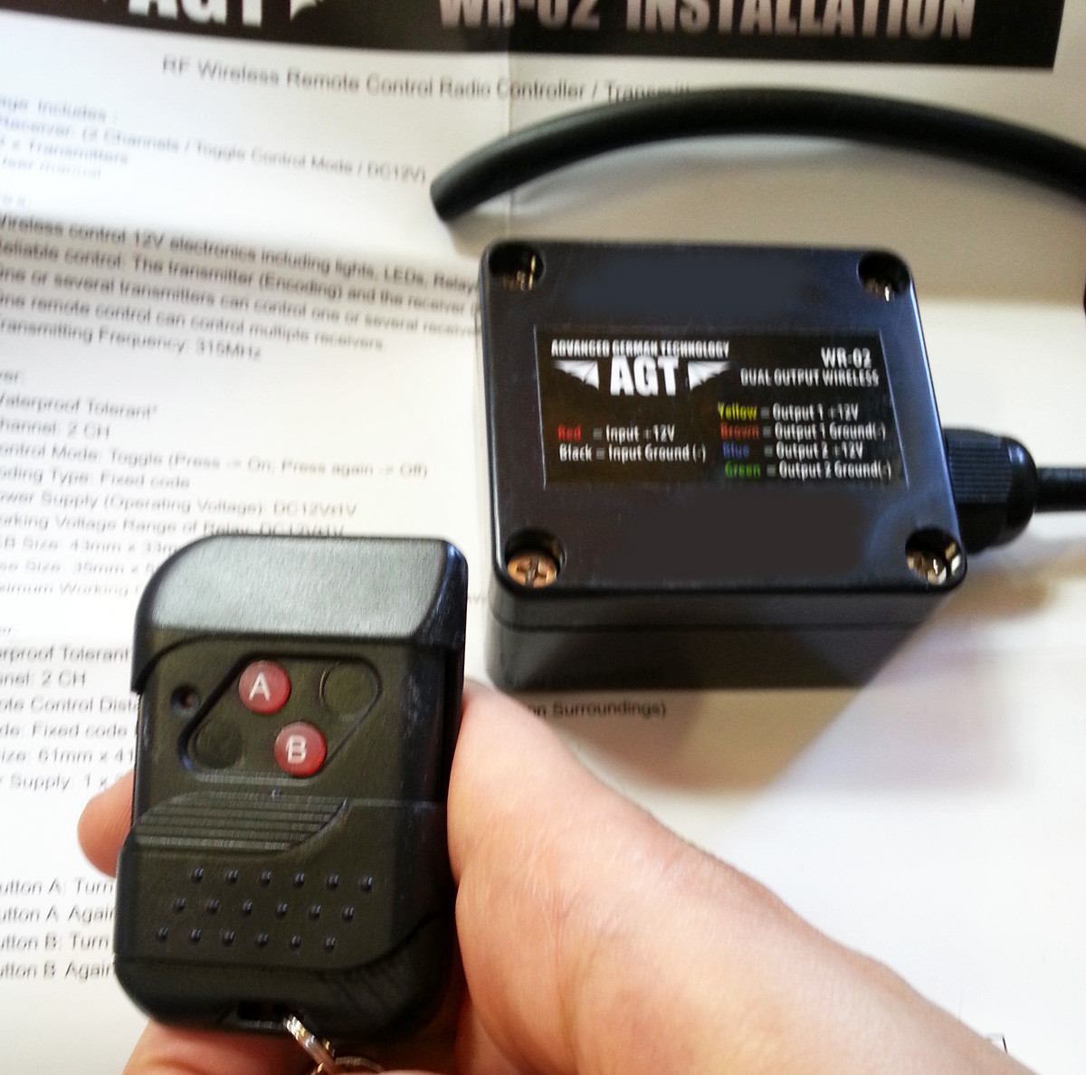 12V 2CH Wireless Remote Control Switch Transmitter ON/OFF Receiver for AUTO CAR