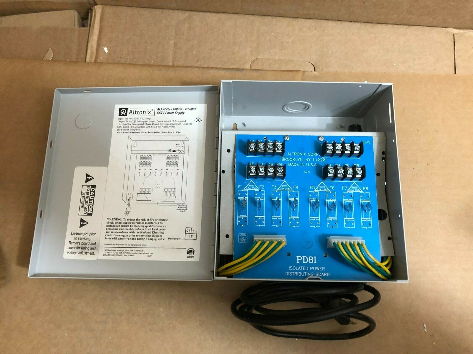 ALTRONIX ALTV248ULCBMI Power Supply 8PTC 24Vac@12.5A Isolated