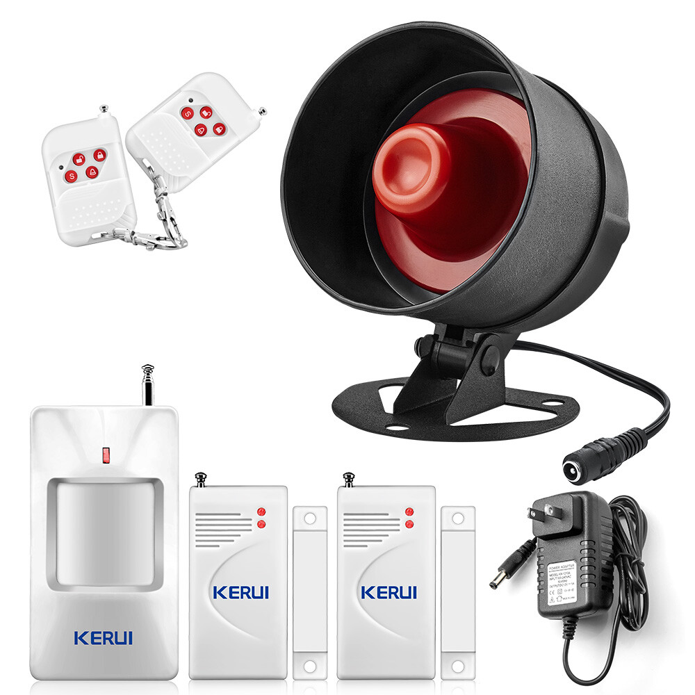 Complete Wireless Burglar Security Set Motion Sensor Indoor Alert Siren