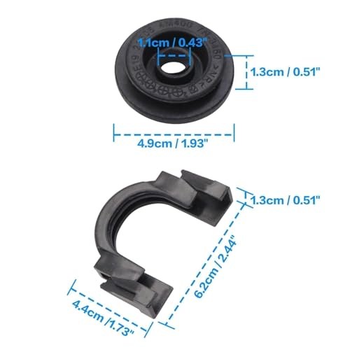 2 Set Upper Radiator Mount Bracket and Rubber Bushing, Compatible with Nissan