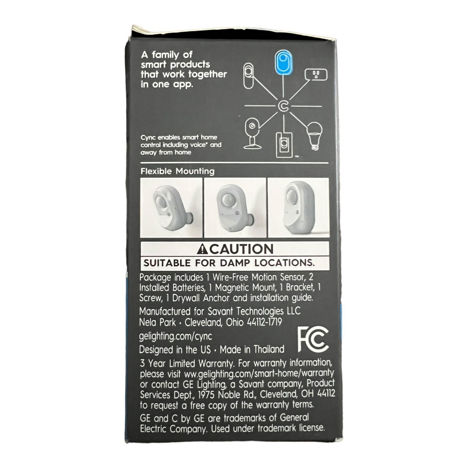 GE Cync Smart Motion Sensor Wire-Free Wireless Bluetooth Alexa Google
