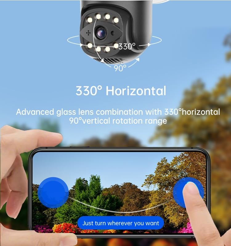 3MP Dome Camera Outdoor Security WiFi Pan/Tilt/Zoom Automatic Tracking Color …