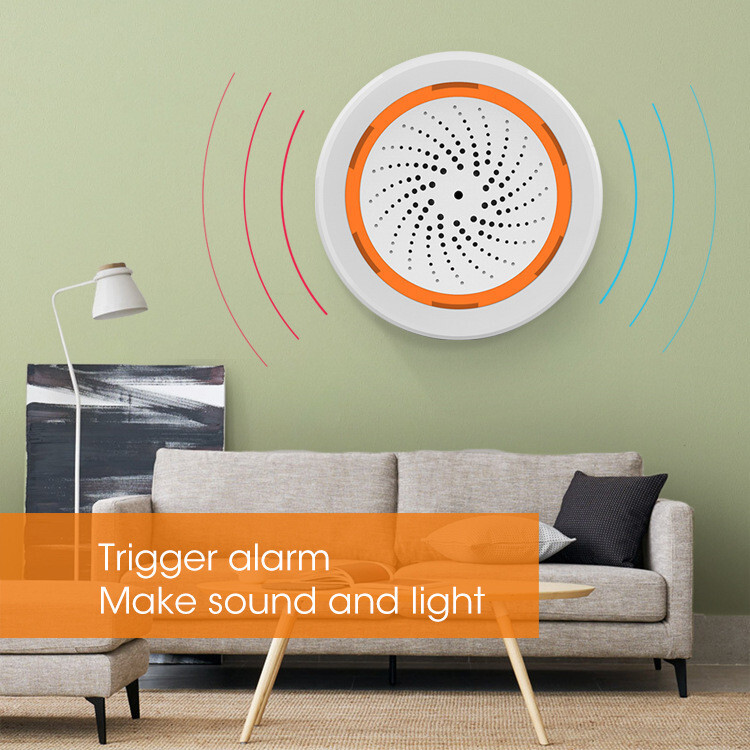 Tuya Zigbee Sound Light Sensor Smart Alarm Siren App Remote Contro Home Security