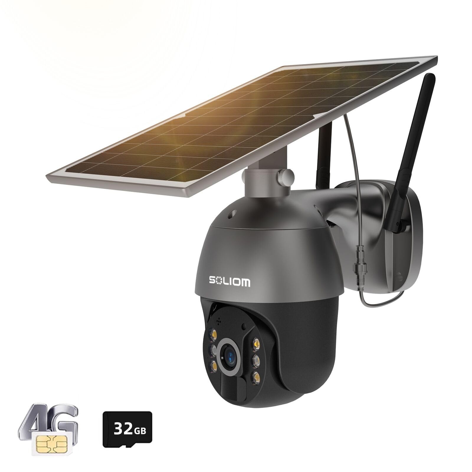 S600 3G/4G LTE Solar Powered Cellular Security Camera Wireless Outdoor, Pan T…