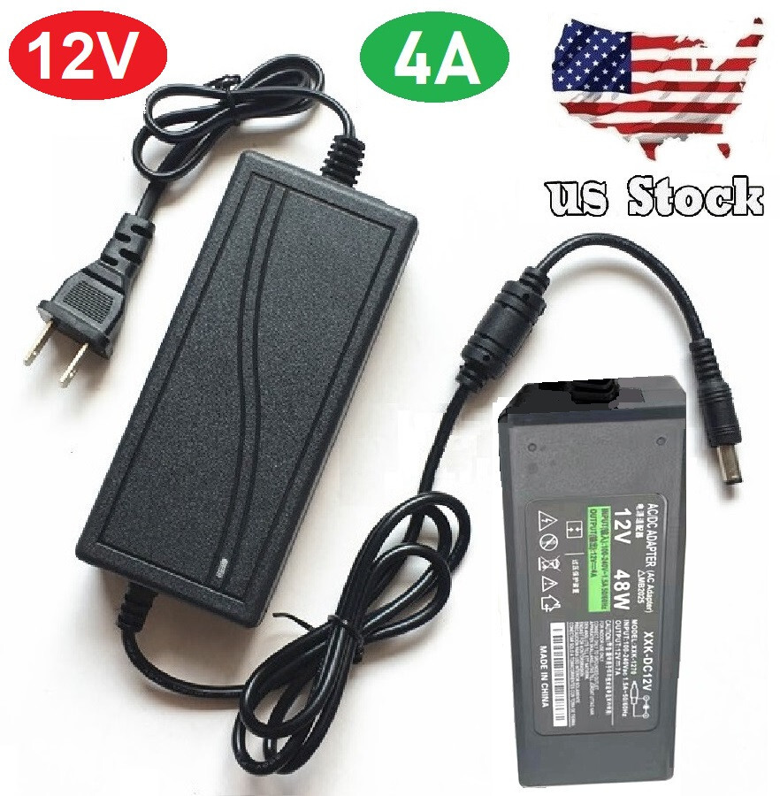 12V 4A 48W Converter Adapter Power Supply Charger For LED Strip 5.5mm x 2.1mm