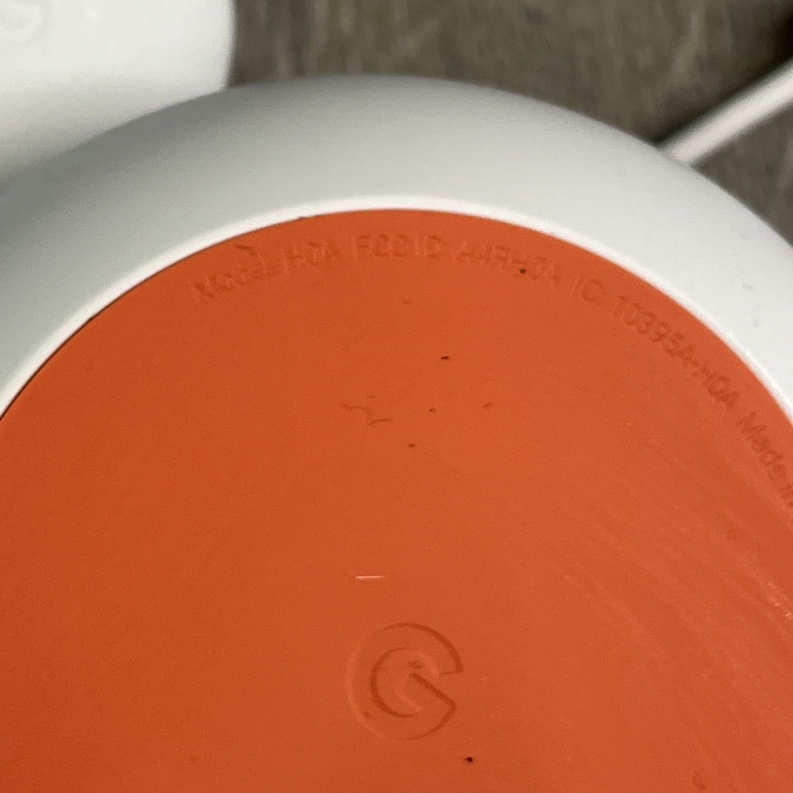 Google Home Mini Model H0A Gray/Orange w/ OEM Charger ~ Tested & Working