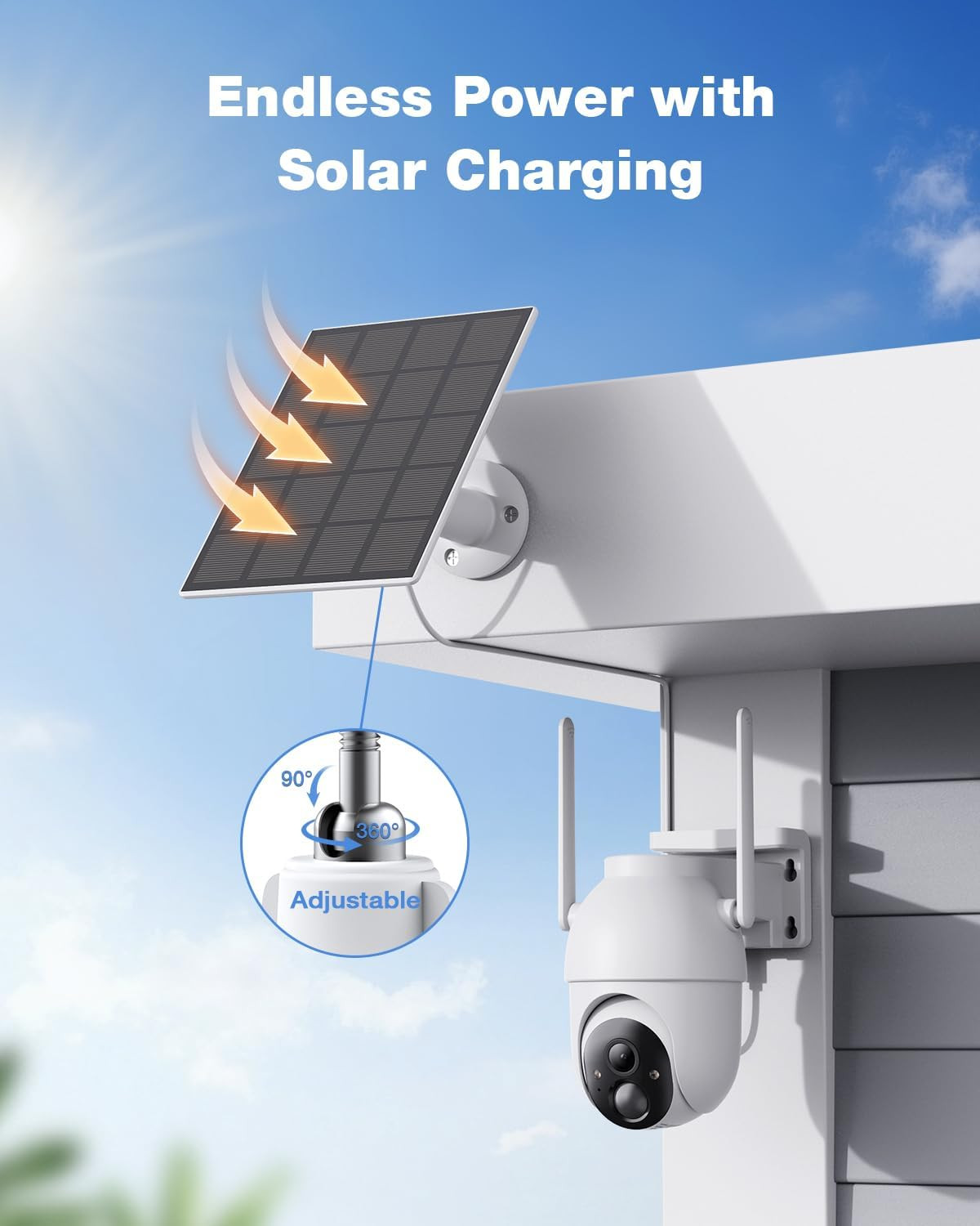 Solar Security Cameras Wireless Outdoor with Built-In Local Storage, No Subscrip