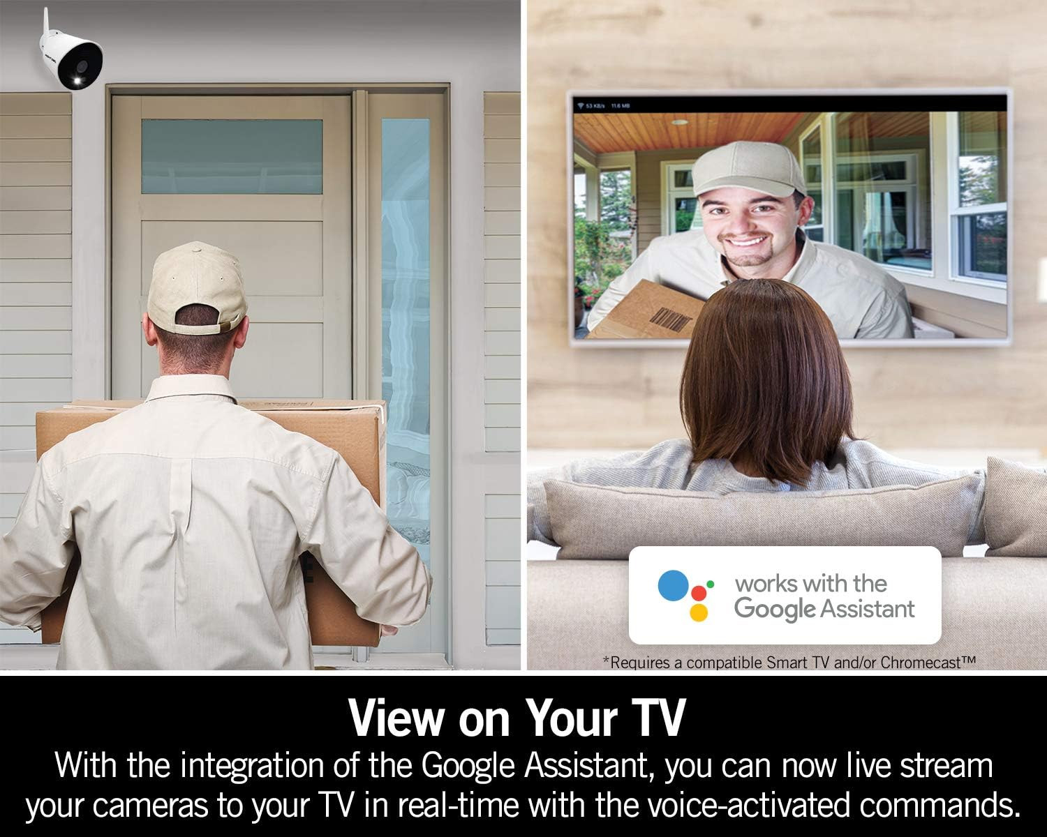 AC Powered 1080P HD Wi-Fi IP Indoor/Outdoor Camera with 100 Ft. of Night Vision,