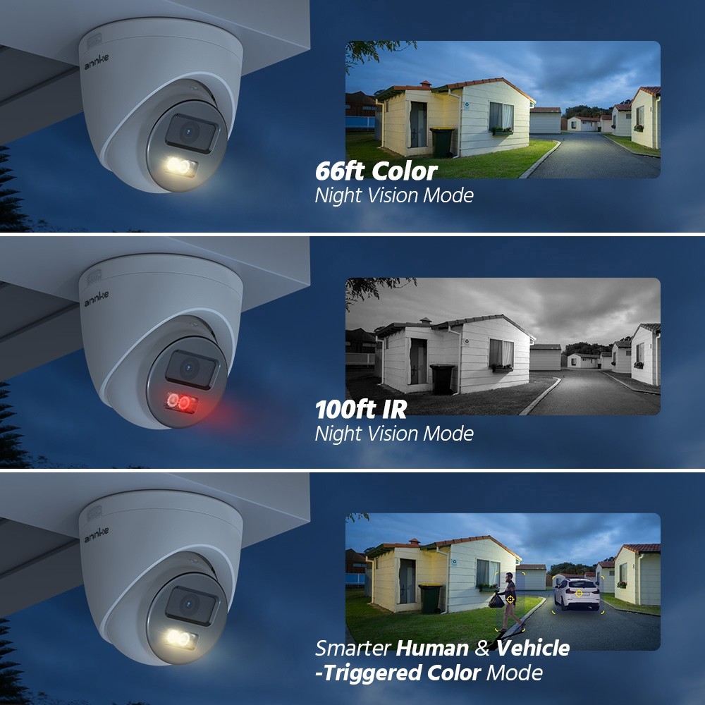 ANNKE 8CH 4K NVR 5MP Audio PoE Security IP Camera System Outdoor AI Color Night