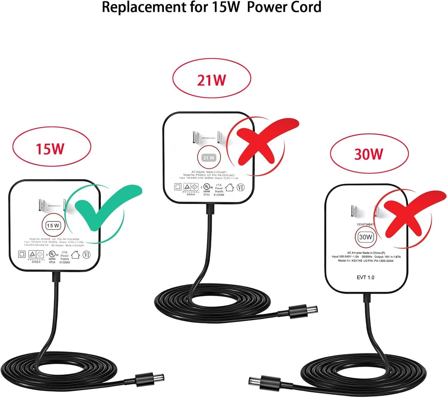 Power Cord Replacement for Alexa Dot 4th Gen/3rd Gen/5th Gen 2022, Show 5 2nd…