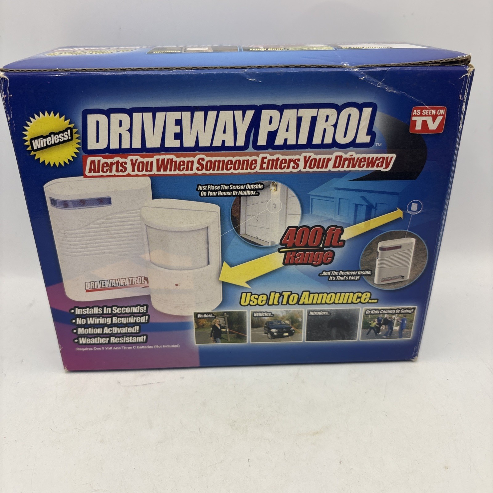U.S Patrol Driveway Patrol Garage Motion Sensor Security Infrared System White