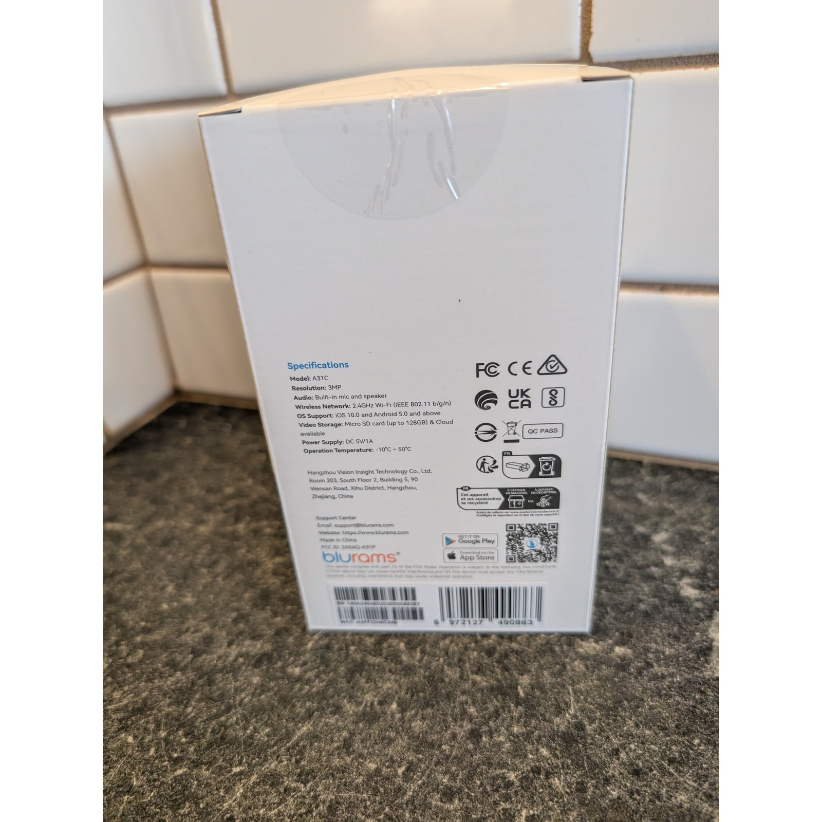 Blurams LUMI Security Camera A31C 3MP Smart Pan-Tilt-Zoom WiFi Indoor Cam White