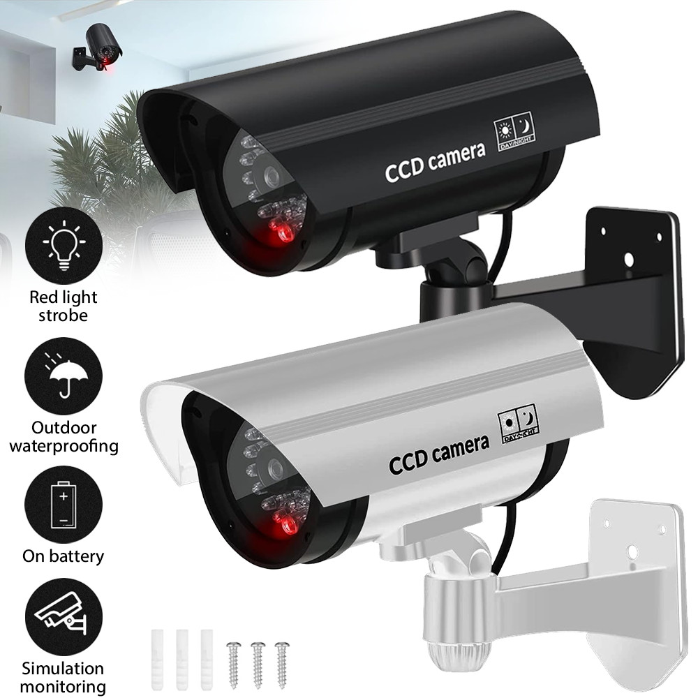 Dummy Camera CCTV Security Surveillance Cam Fake Red IR LED Outdoor Indoor