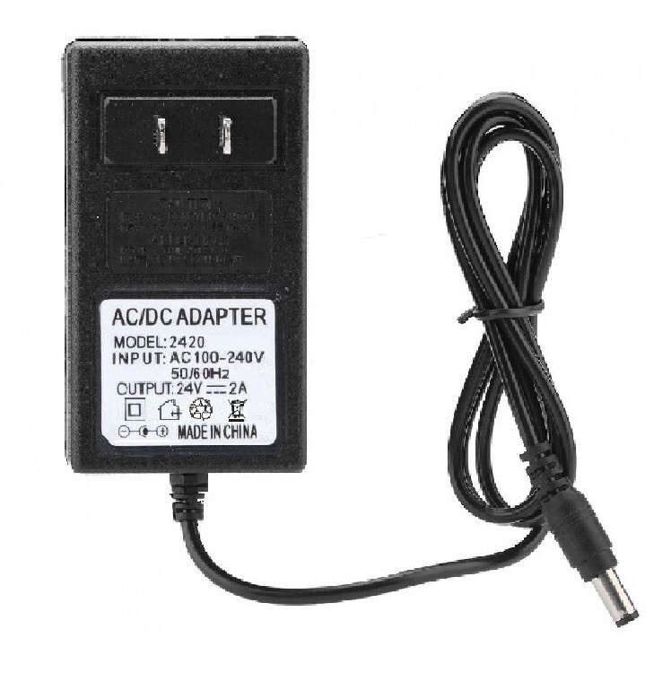 DC 100-240V 24V 2A 48W power supply AC Adapter LED / CCTV + 3 DC Power Plug Tips