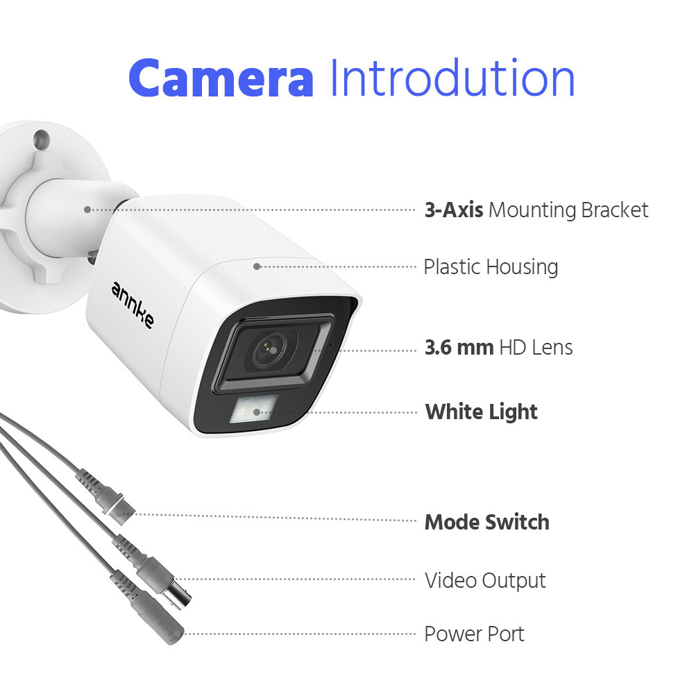 ANNKE 3K Lite 8CH DVR 1080P Color Night Security Camera System Human Detection