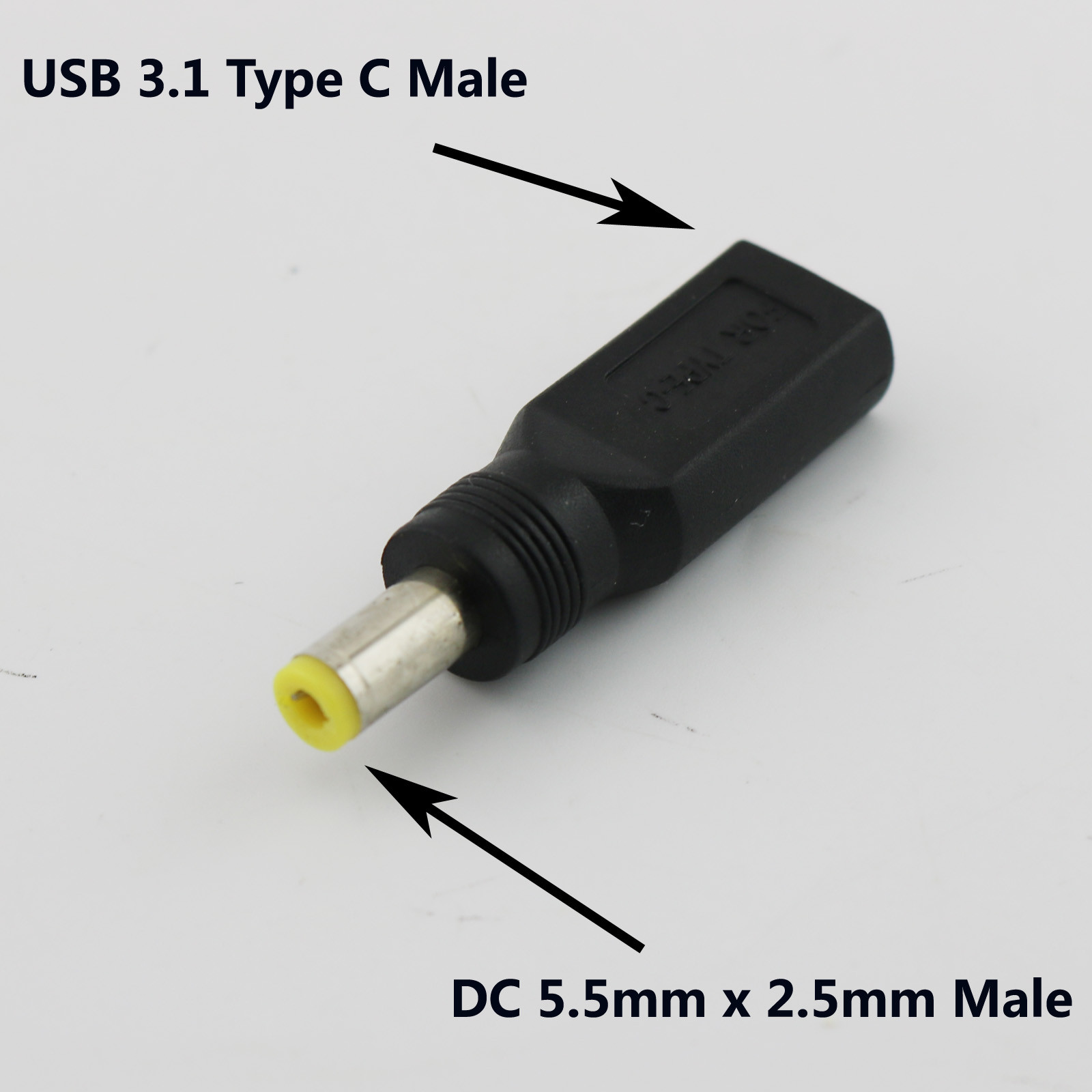 100x USB 3.1 Type C Female to 5.5 x 2.5mm Male DC Power Charge Adapter Connector