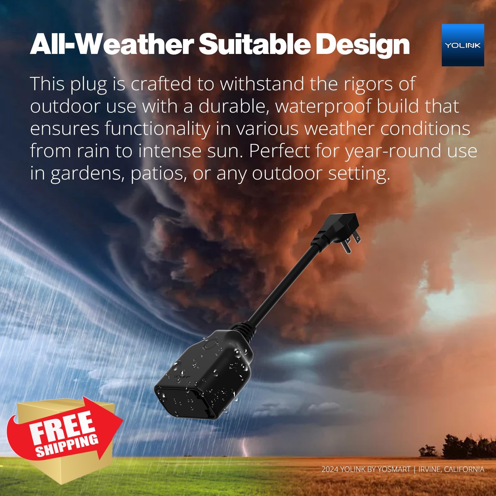 YoLink Smart Outdoor Energy Plug 2 Pack Hub Included