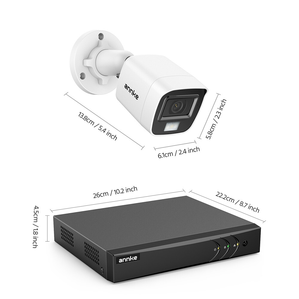 ANNKE 3K Lite 8CH DVR 1080P Color Night Security Camera System Human Detection